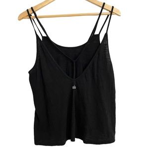 ALO Yoga Black Strappy Back Tank Top